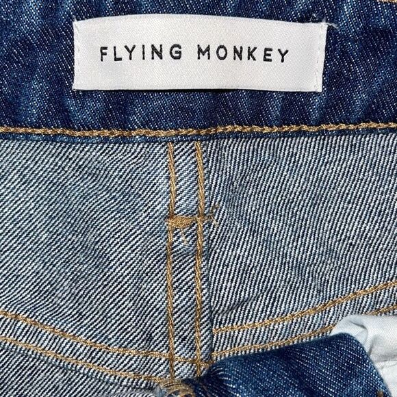 Flying‎ Monkey Womens Distressed Whisker Cotton Boyfriend Jeans Blue Size 25 NWT - Picture 6 of 10